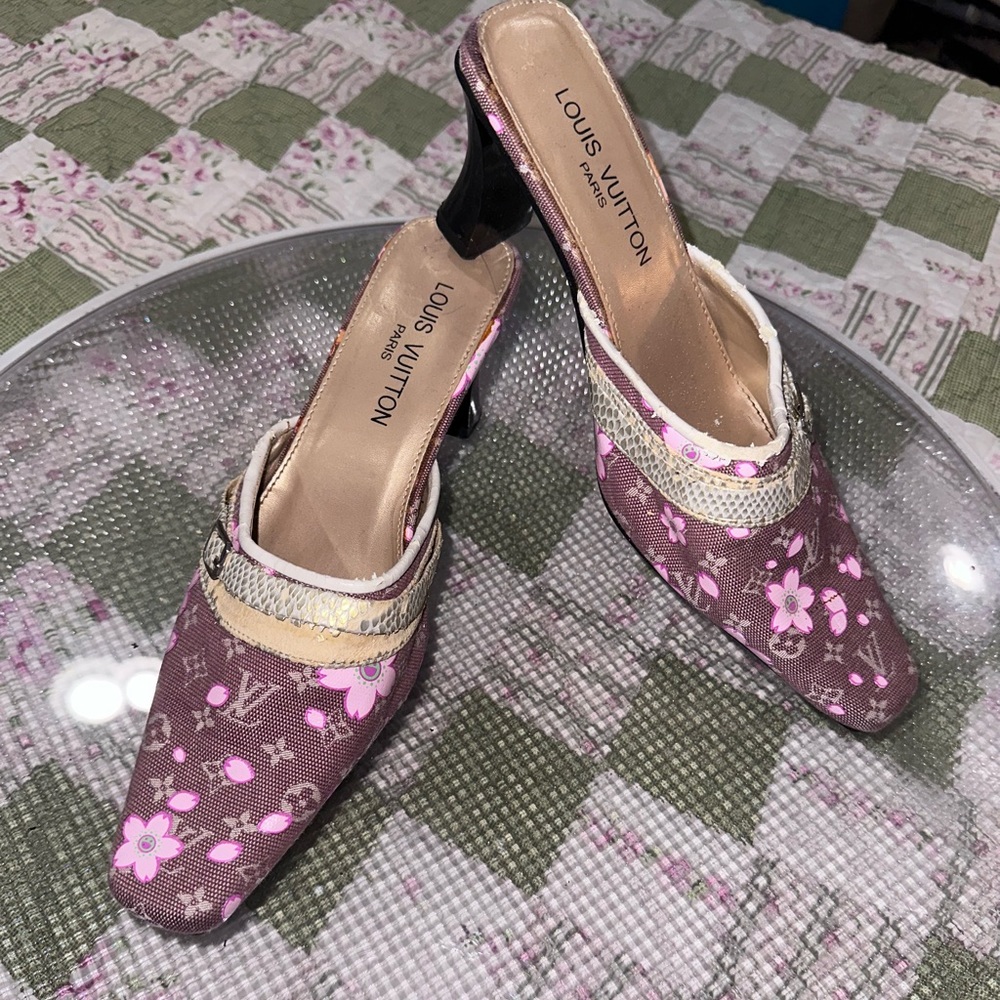 Louis Vuitton Takashi Murakami Pink Floral Heels